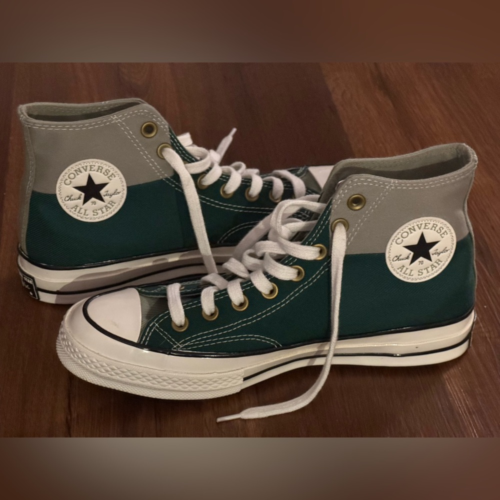 Converse Chuck Taylor High-Top Sneakers - Green and Gray